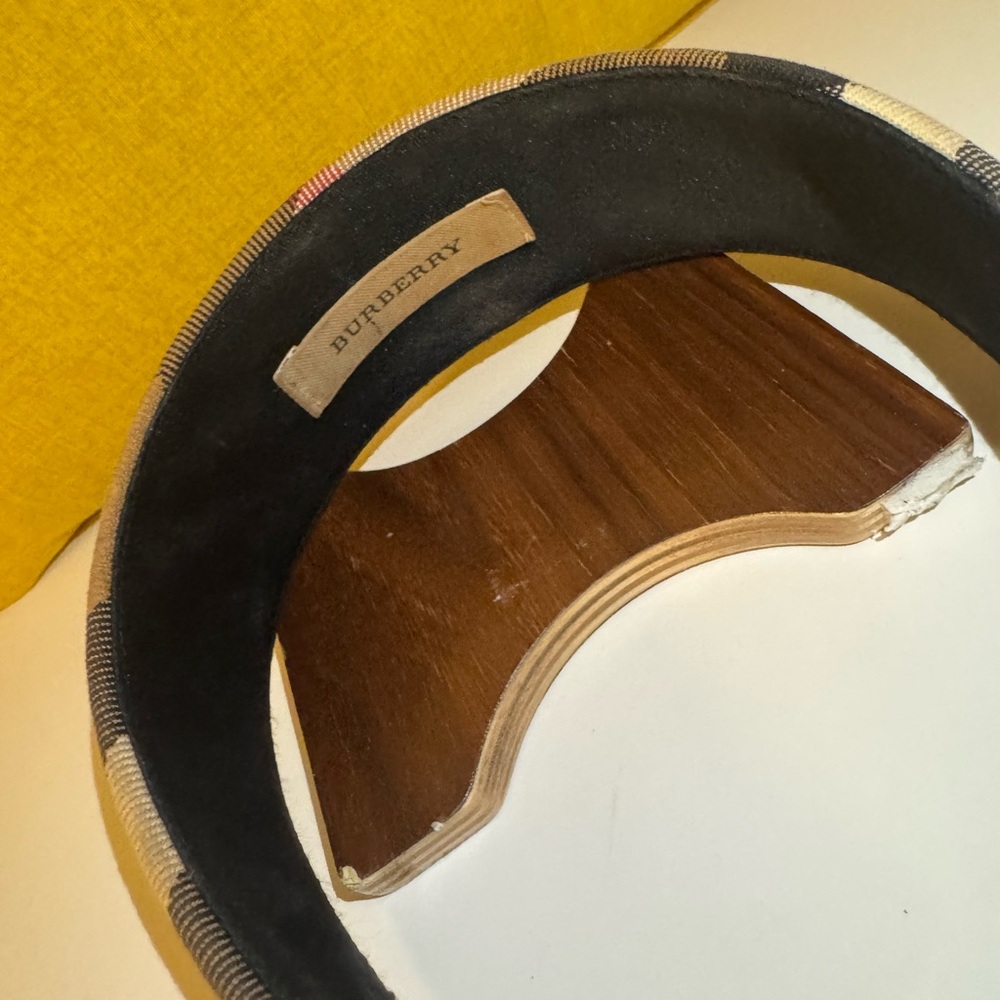 Burberry Black and Beige Plaid Headband - Picture 2 of 3